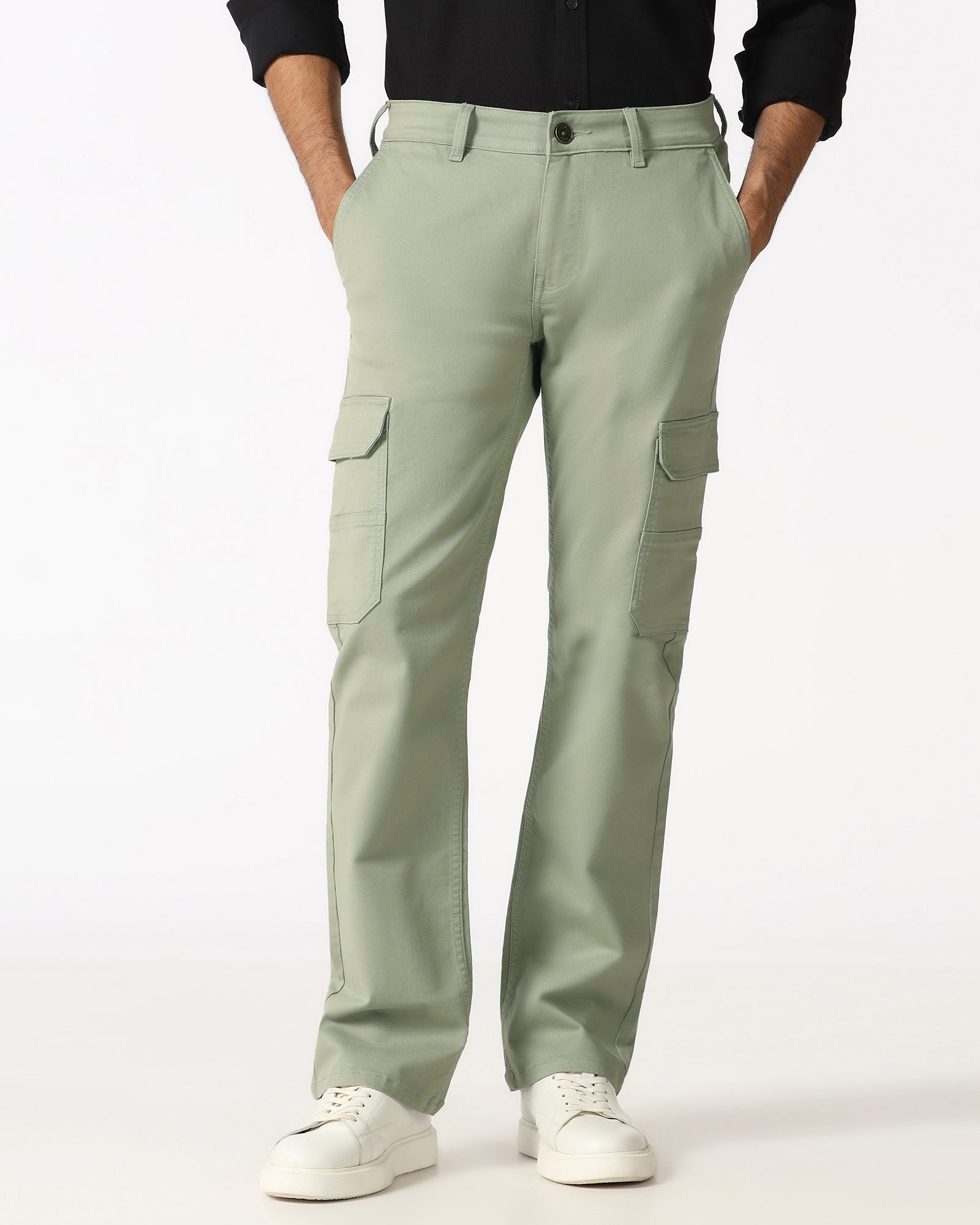 Light Olive Bleed Zero Straight Comfort Jeans - Hans