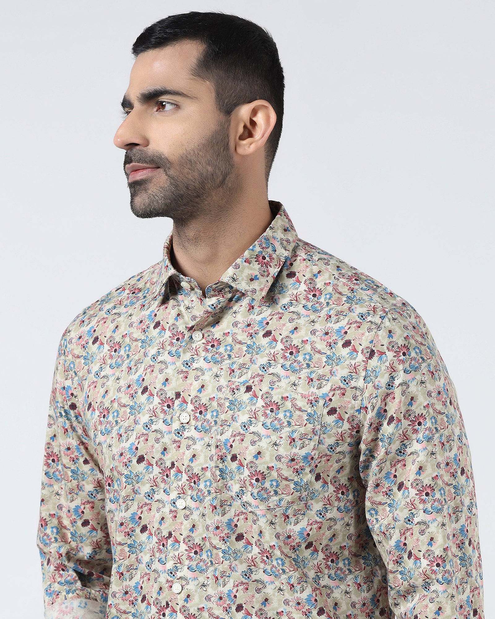Light Olive Printed Shirt - Rody