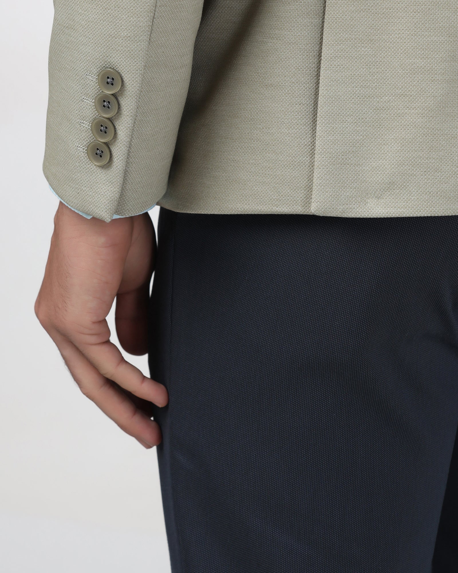 Light Olive Textured Blazer - Lionel