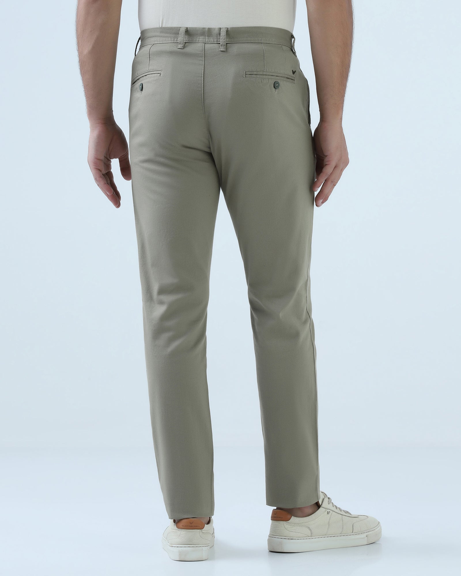 Light Olive Textured Khakis - Monk