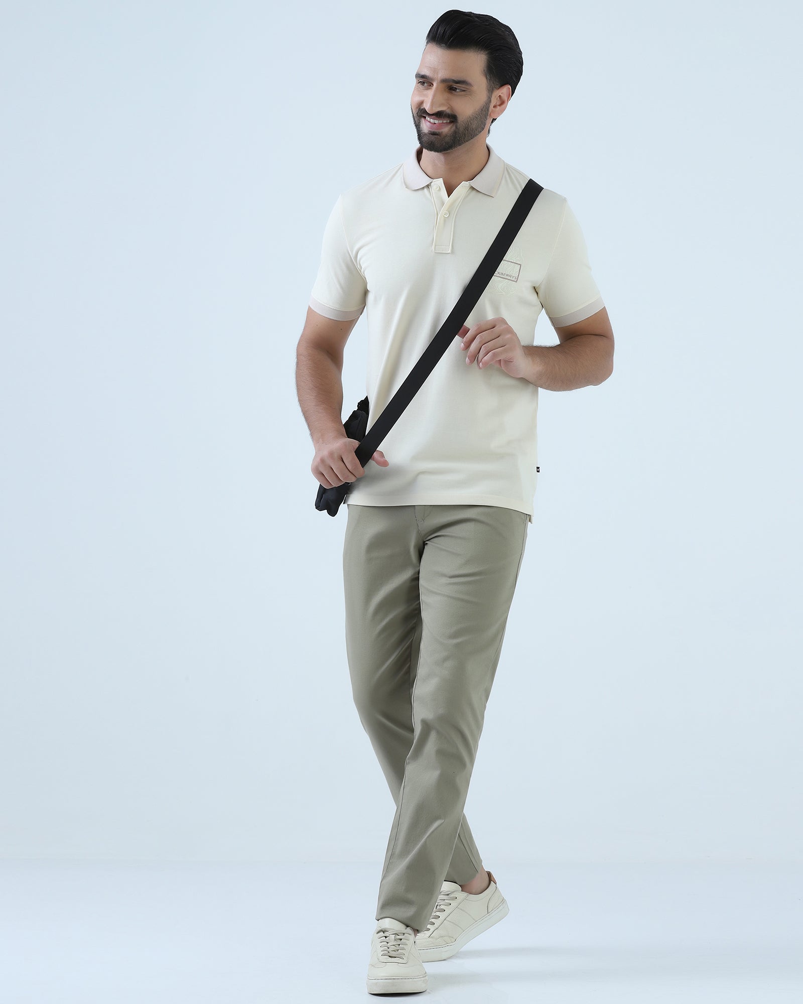 Light Olive Textured Khakis - Monk