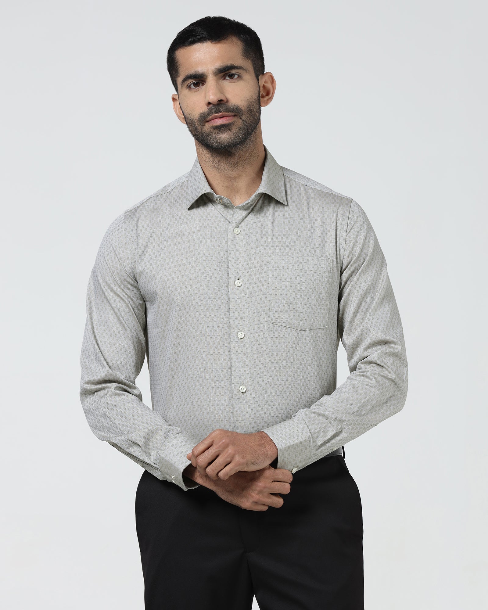 Light Olive Textured Shirt - Seon