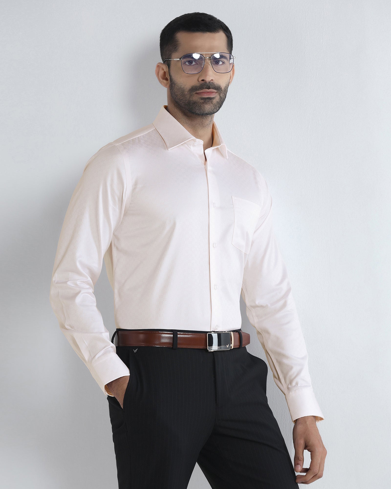 Light Pink Unwrinkle Textured Shirt - Easton