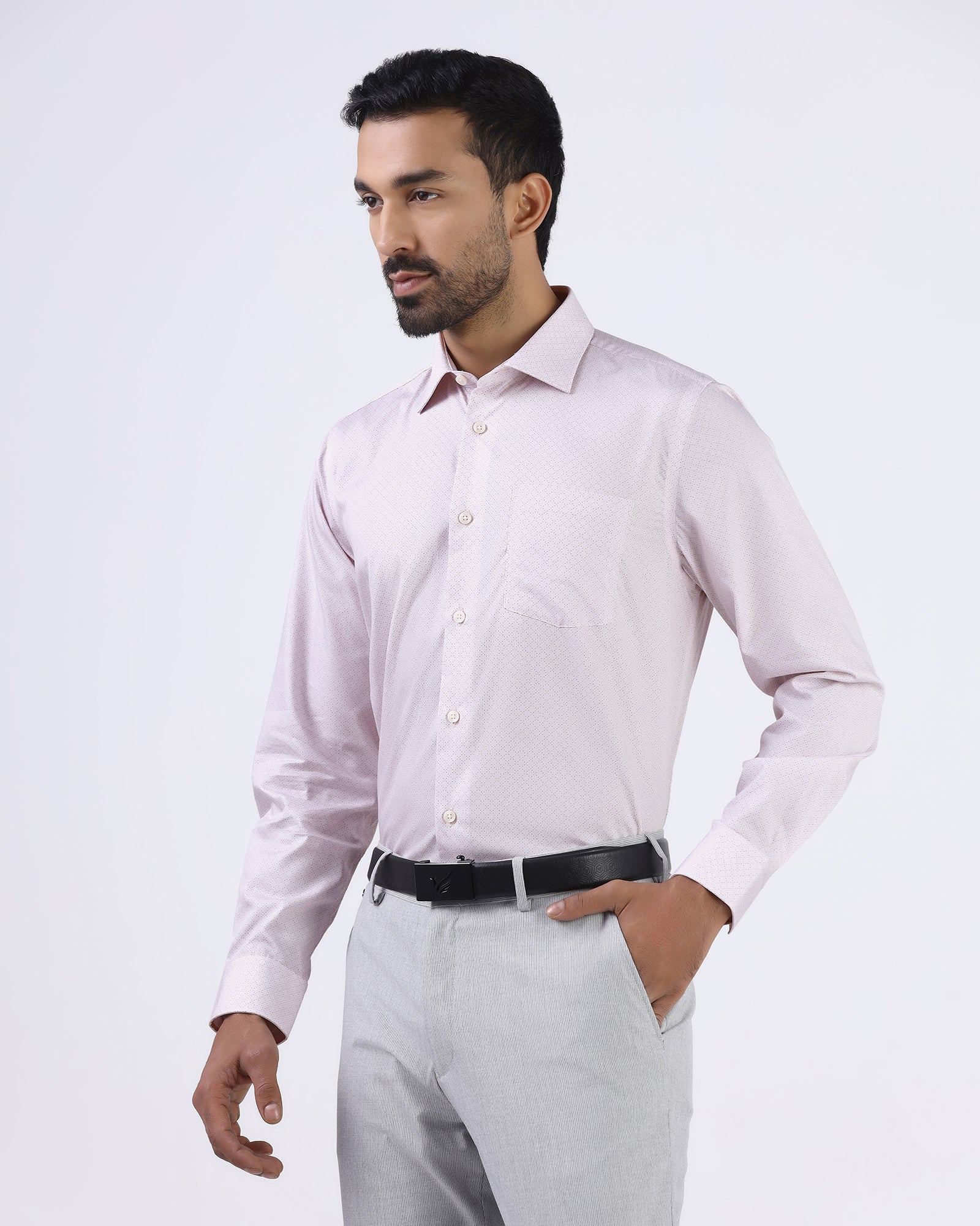Light Pink Printed Shirt - Cube