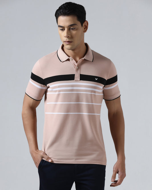 Light Pink Stripe Polo - Bandera