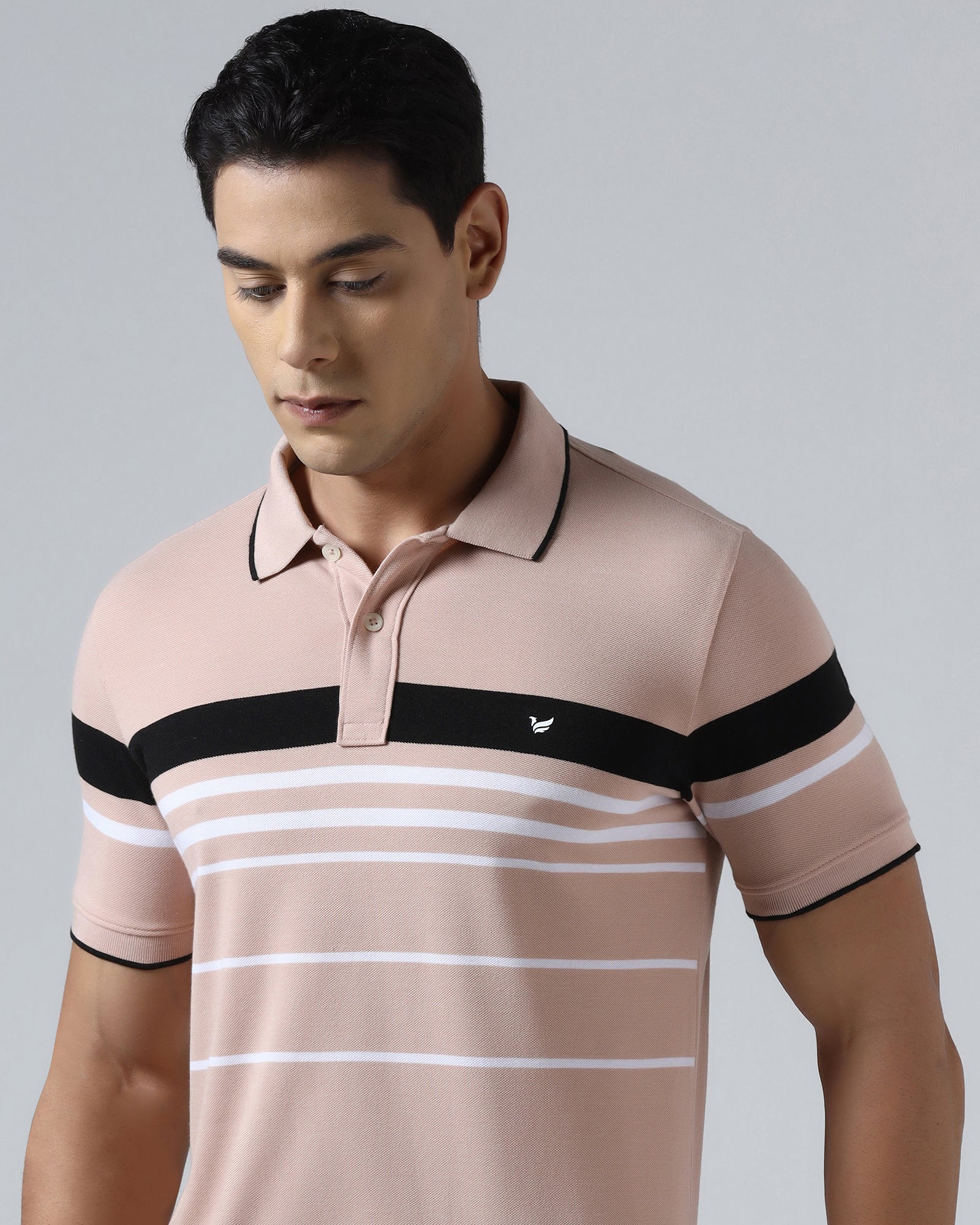 Light Pink Stripe Polo - Bandera