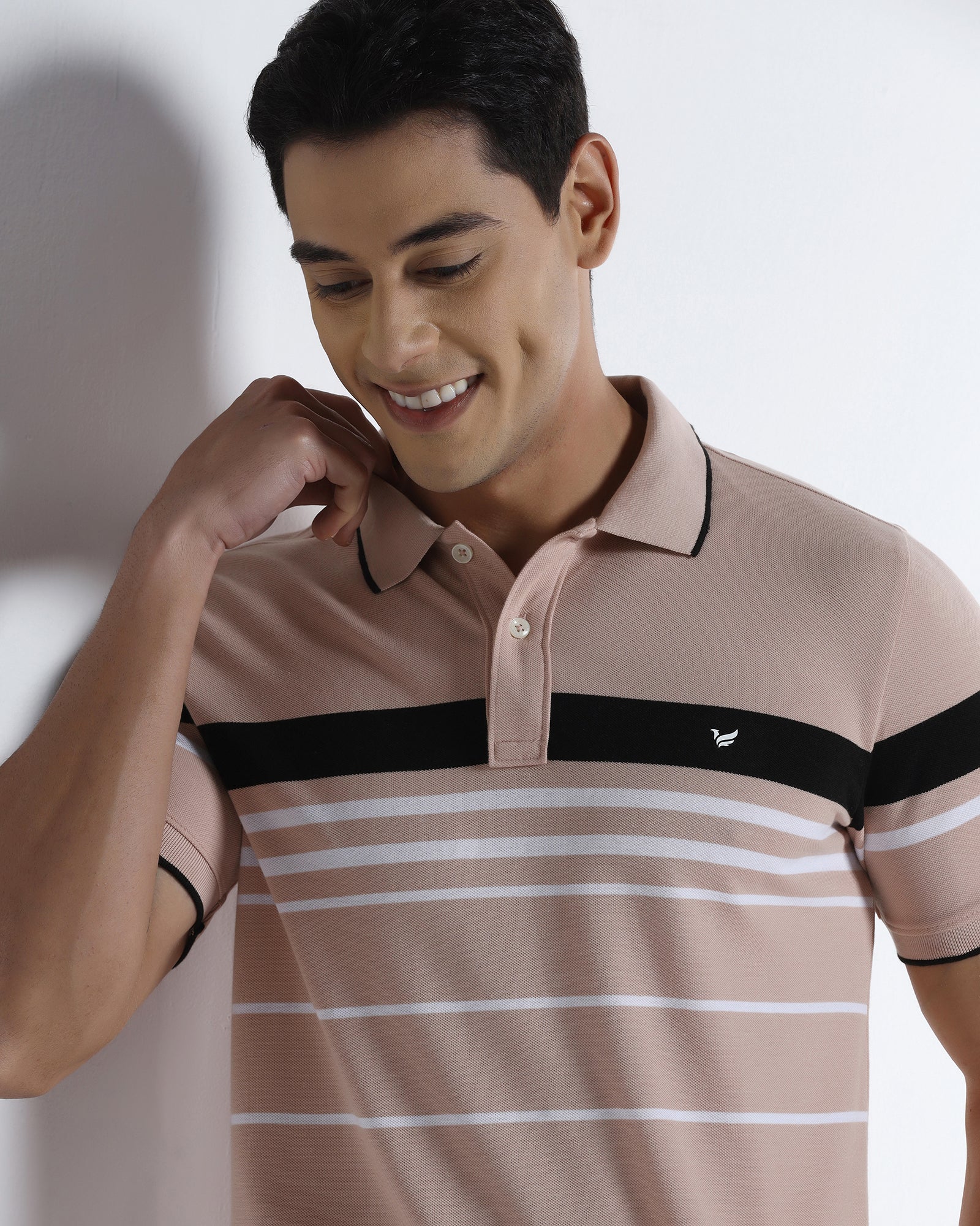 Light Pink Stripe Polo - Bandera