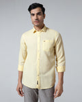 Light Yellow Linen Solid Shirt - Cleo