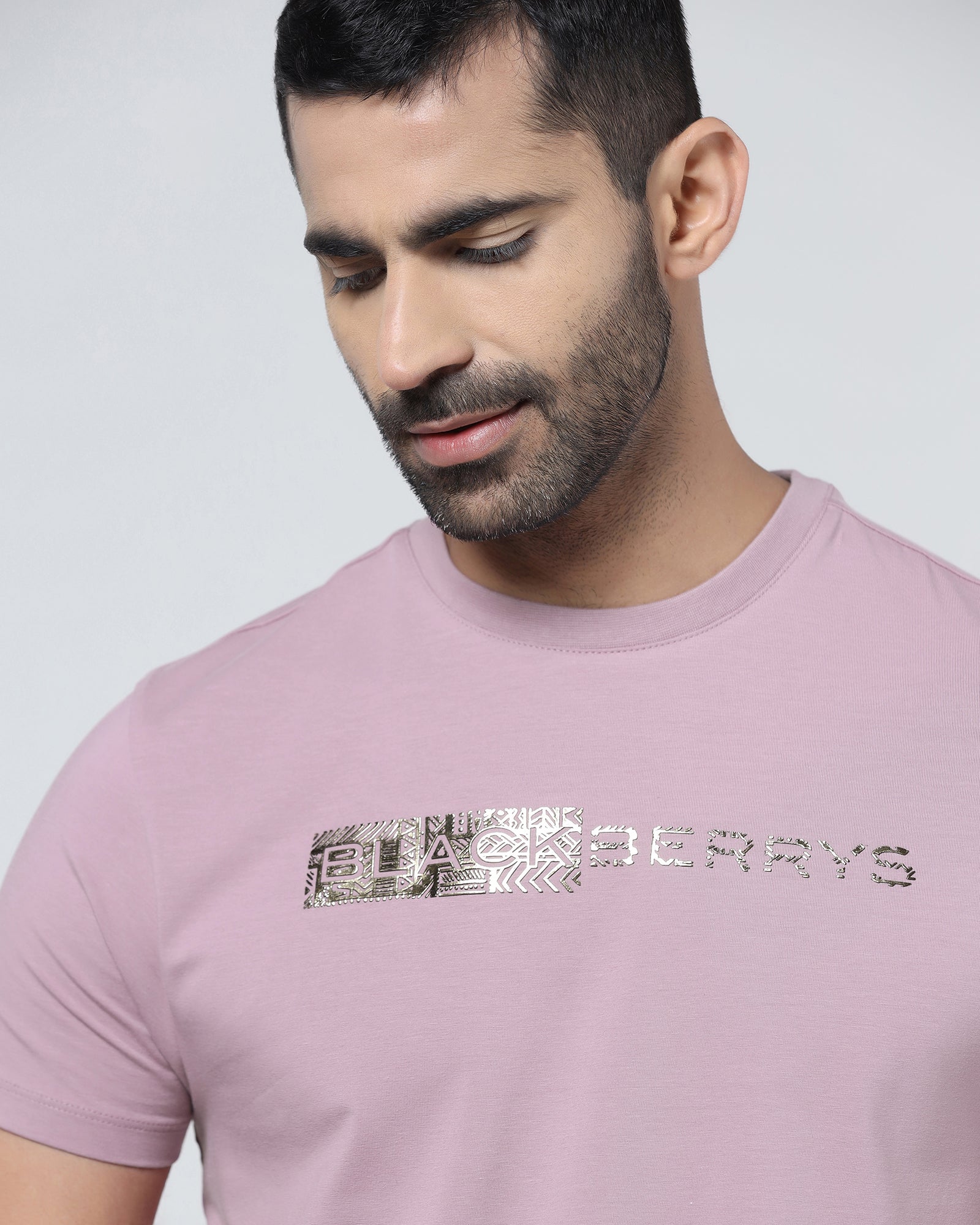 Lilac Crew Neck Printed T-Shirt - Petunia