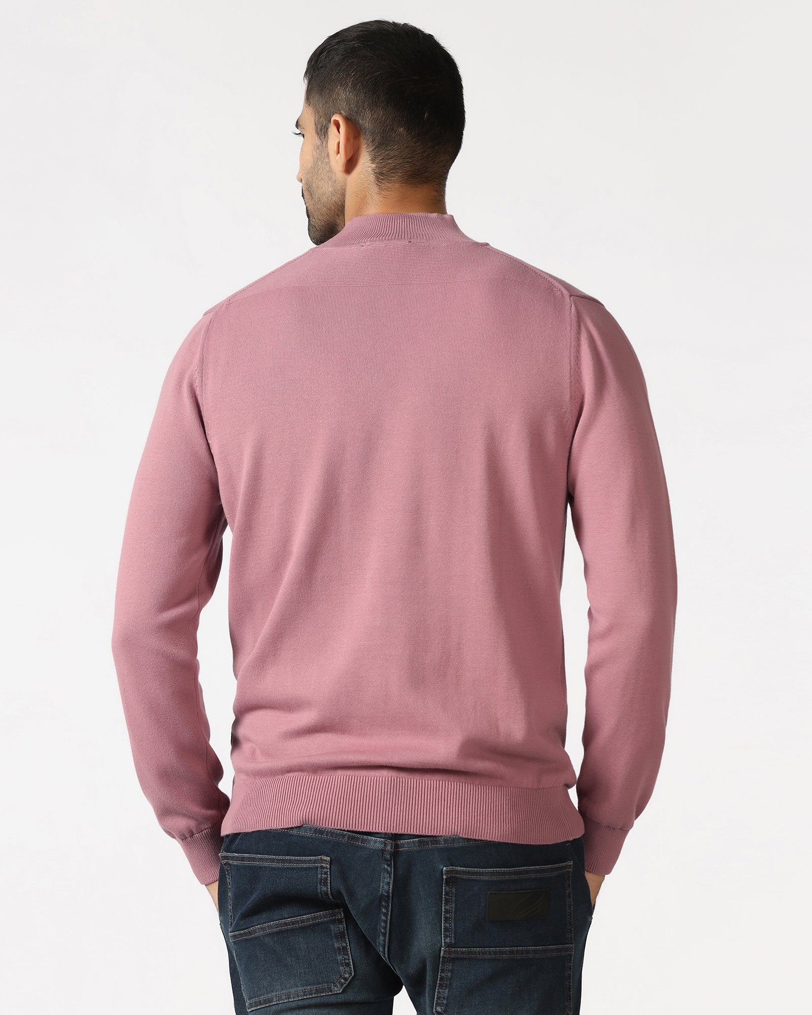 Lilac High Neck Solid Sweatshirt - Papa