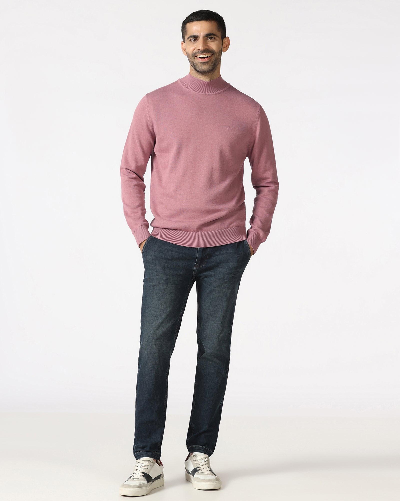 Lilac High Neck Solid Sweatshirt - Papa