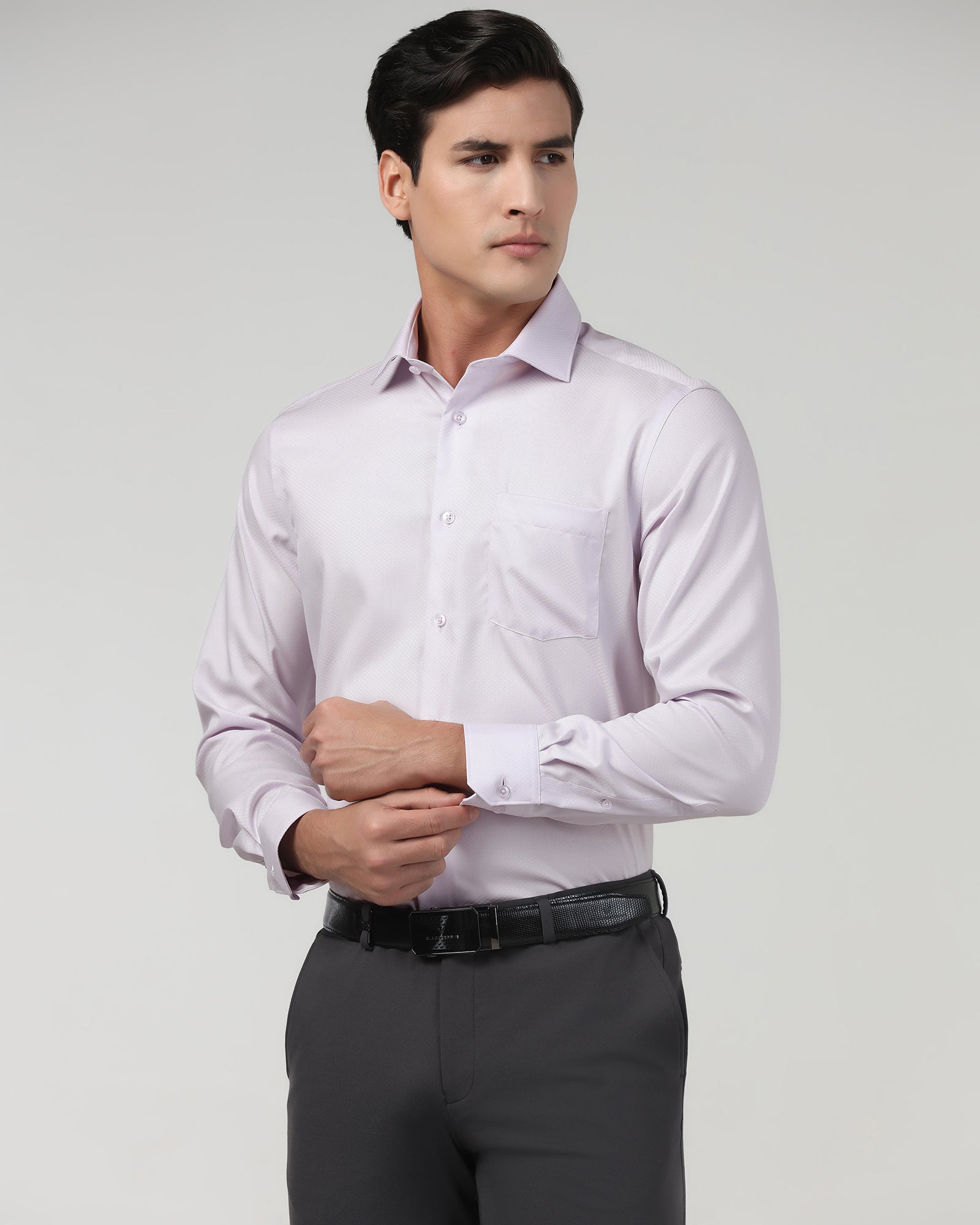 Lilac Non Iron Textured Shirt - Erik