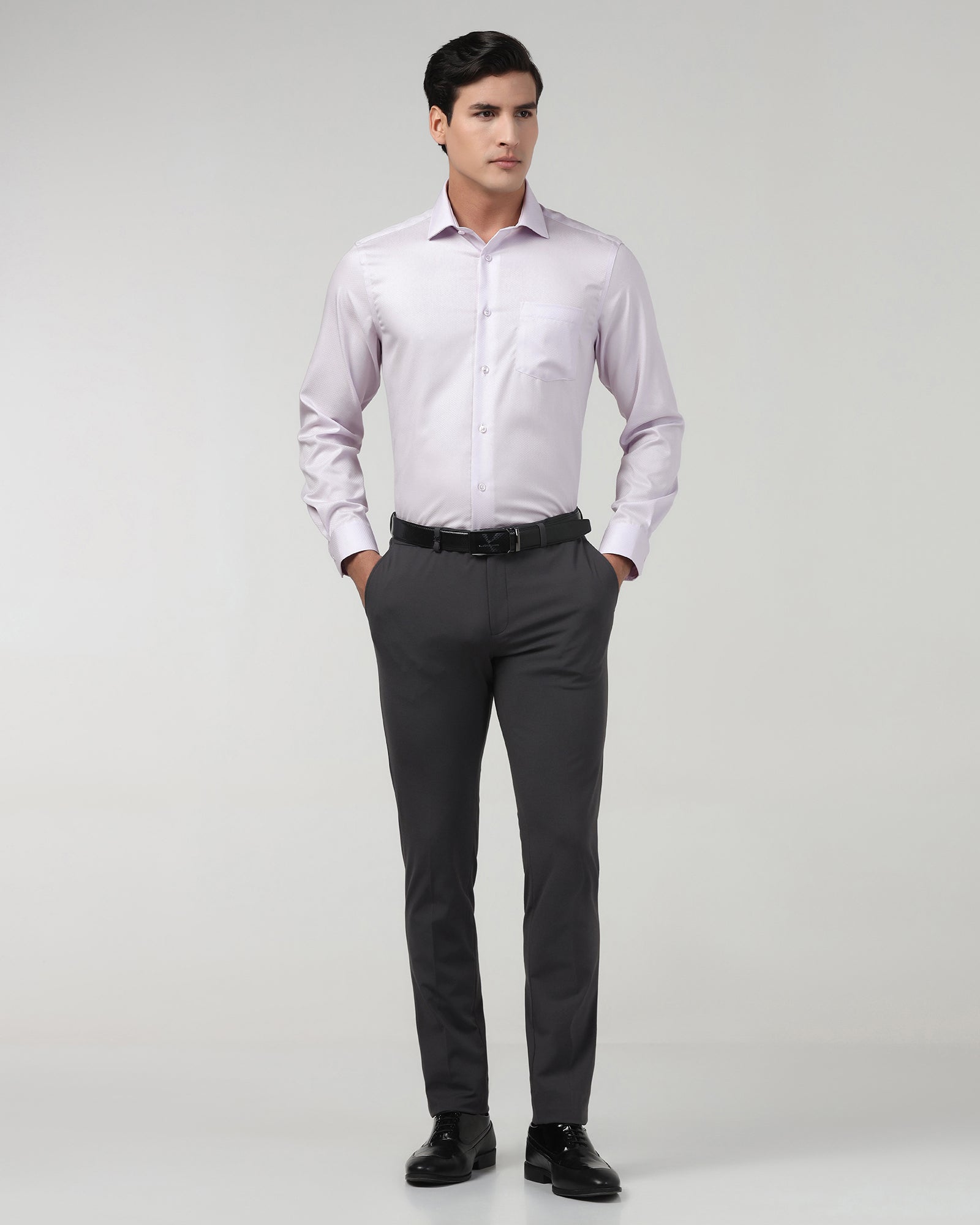 Lilac Non Iron Textured Shirt - Erik