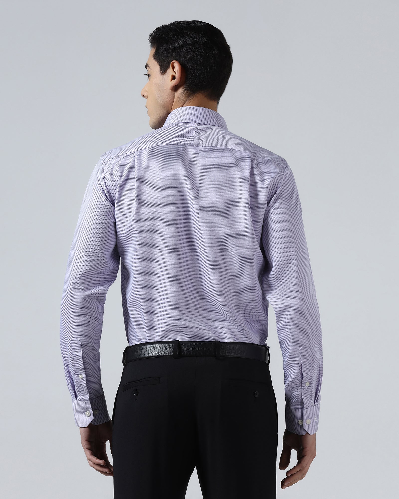 Lilac Non Iron Textured Shirt - Ethan