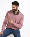 Lilac V-Neck Solid Sweatshirt - Vneckter