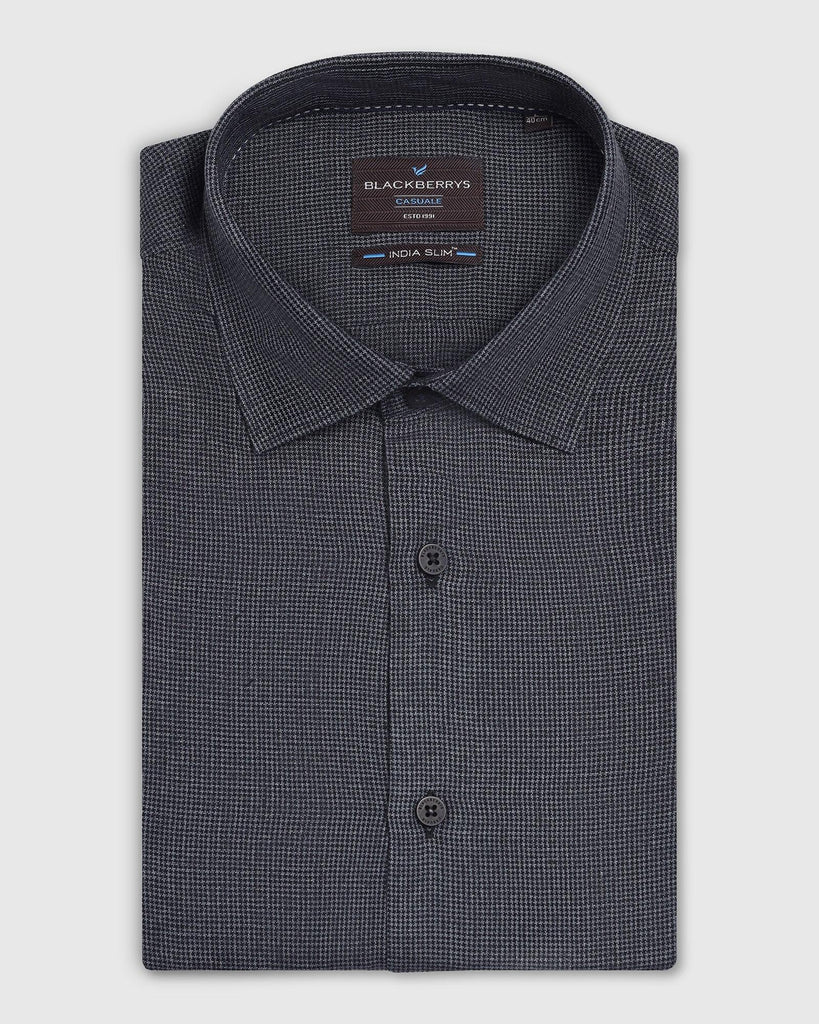 Linen Casual Black Check Shirt - Connor