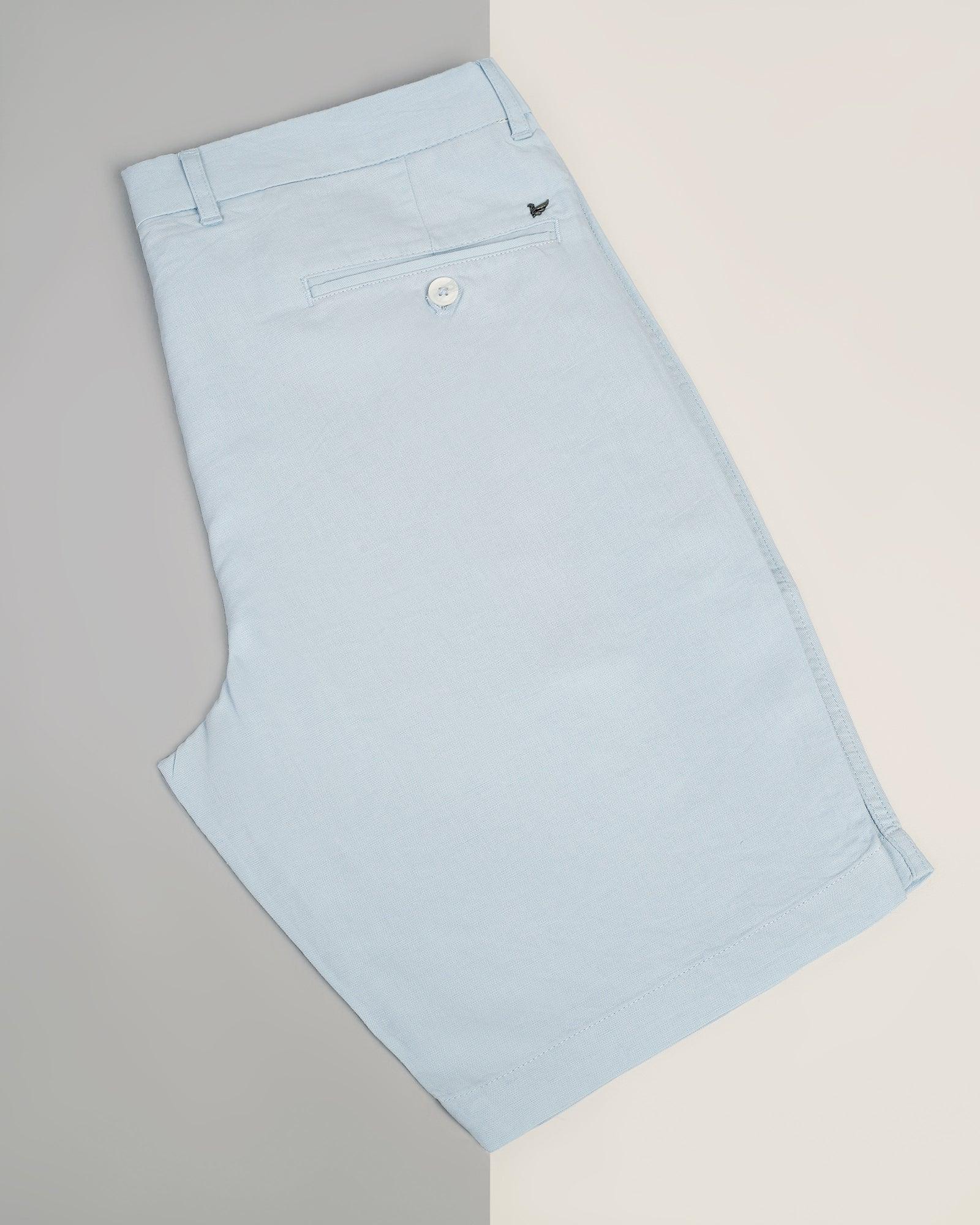Linen Casual Blue Solid Shorts - Kin