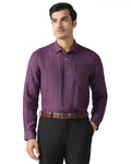 Linen Casual Lavender Solid Shirt - Bayek