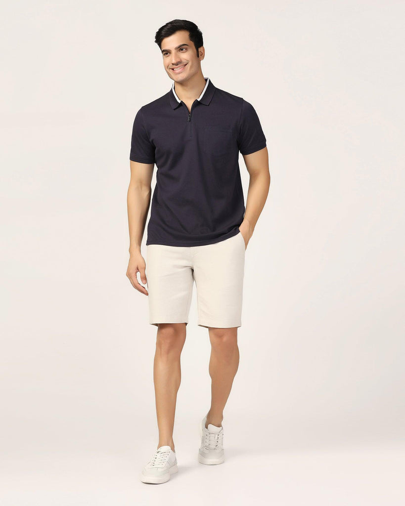 Linen Casual Natural Solid Shorts - Kin