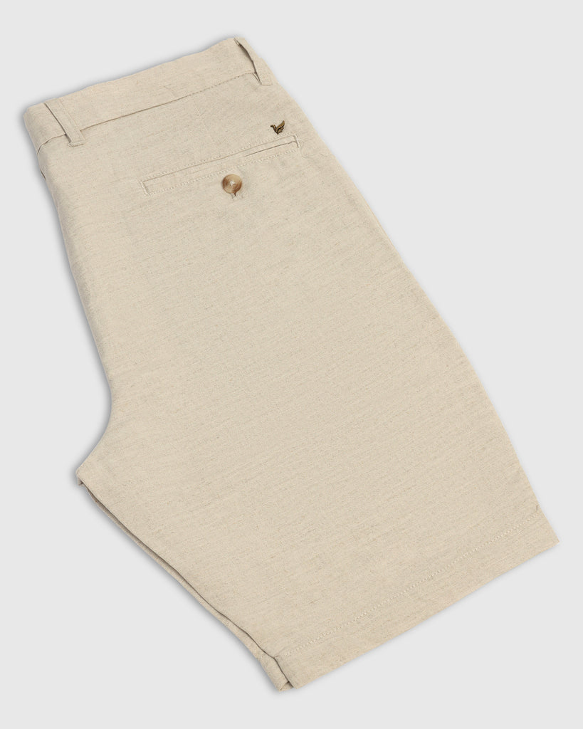 Linen Casual Natural Solid Shorts - Kin