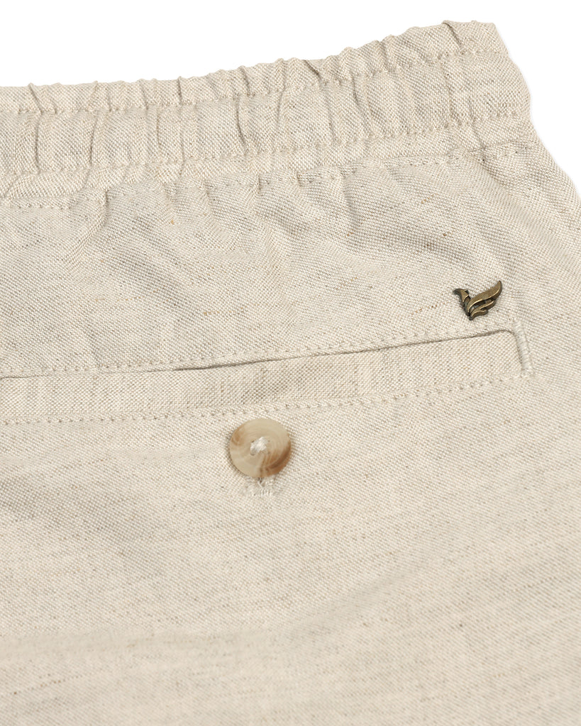 Linen Casual Natural Solid Shorts - Kin