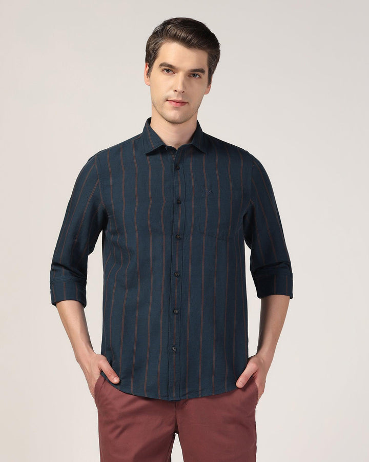 Linen Casual Navy Stripe Shirt - Henry