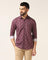 Linen Casual Wine Printed Shirt - Nigel