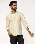 Linen Casual Yellow Stripe Shirt - Breton
