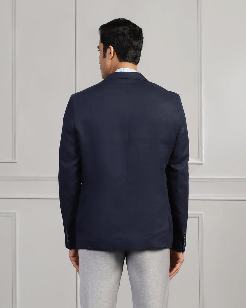 Linen Formal Navy Solid Blazer - Jonah