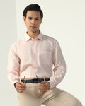 Linen Formal Peach Solid Shirt - Save