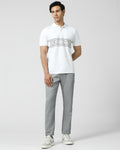 Linen Slim Comfort B-95 Casual Grey Solid Khakis - Edwin