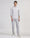 Linen Slim Comfort Casual Light Grey Solid Khakis - Silver