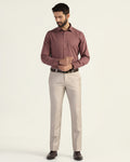 Luxe Linen Slim Comfort B-95 Formal Mouse Solid Trouser - Azzaro
