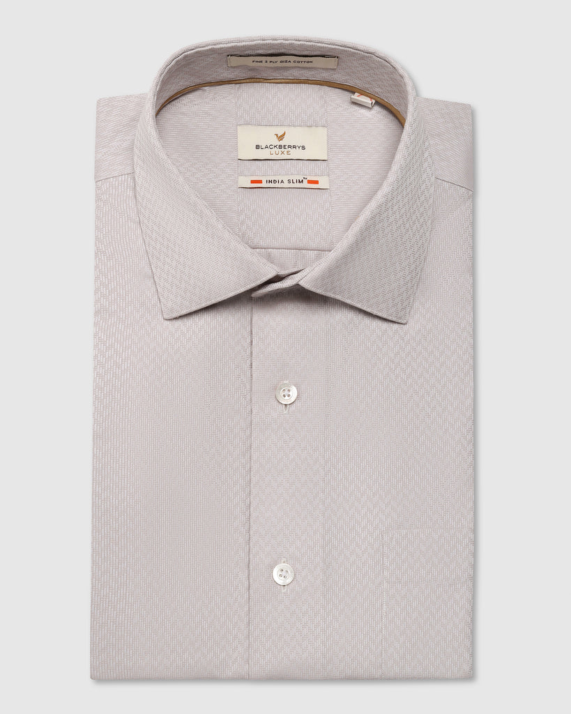 Luxe Formal Beige Textured Shirt - Silas