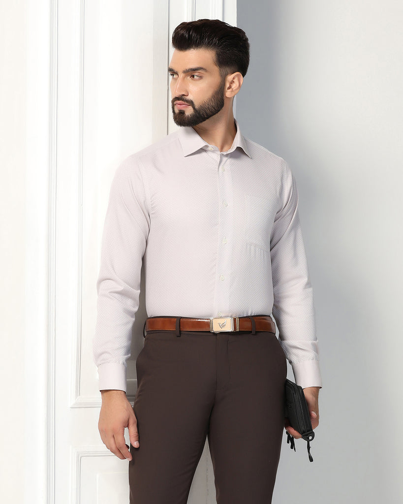 Luxe Formal Beige Textured Shirt - Silas