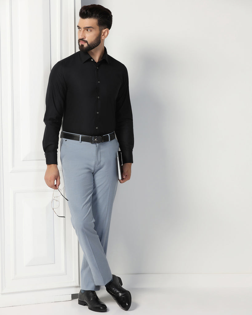 Luxe Formal Black Textured Shirt - Hazel