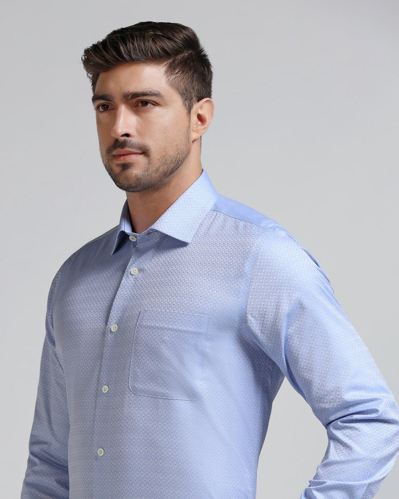 Luxe Formal Blue Printed Shirt - Advan