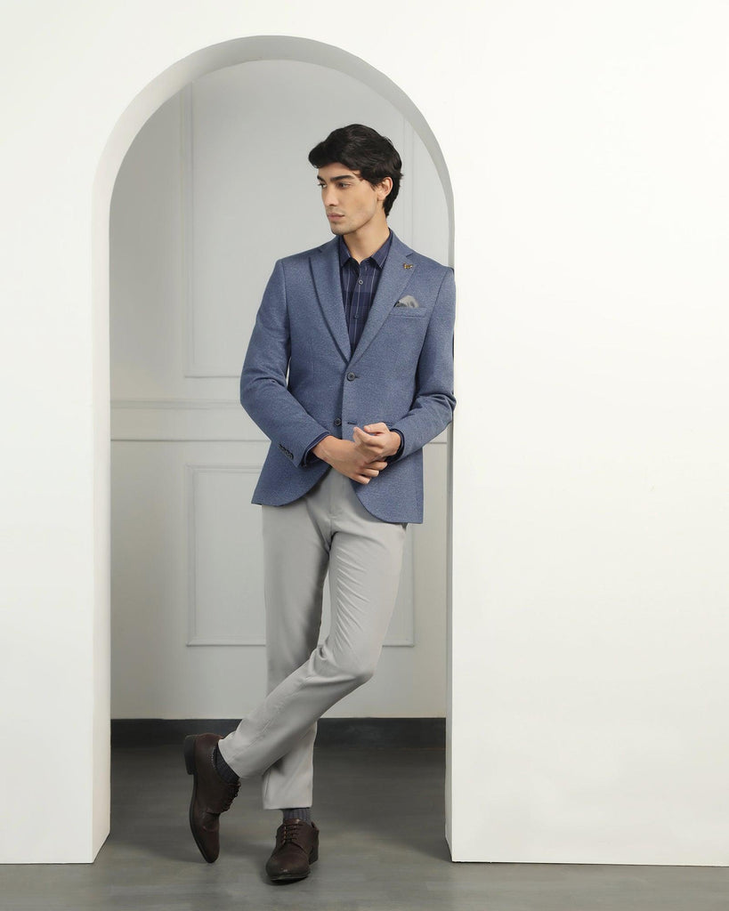 Luxe Formal Blue Textured Blazer - Baleno