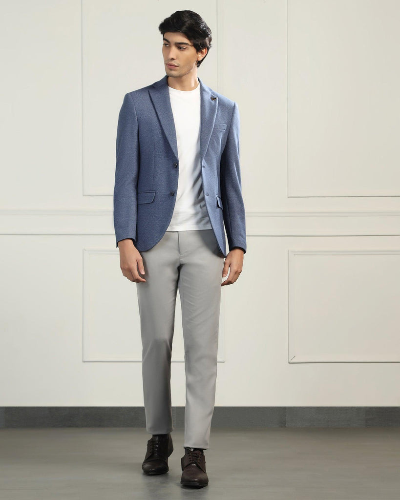 Luxe Formal Blue Textured Blazer - Baleno