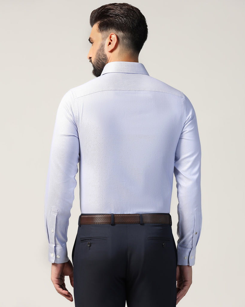 Luxe Formal Blue Textured Shirt - Plan