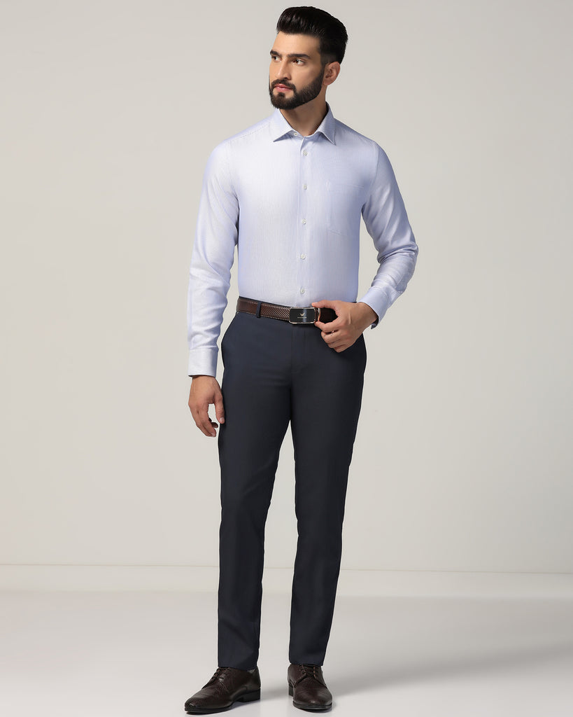 Luxe Formal Blue Textured Shirt - Plan