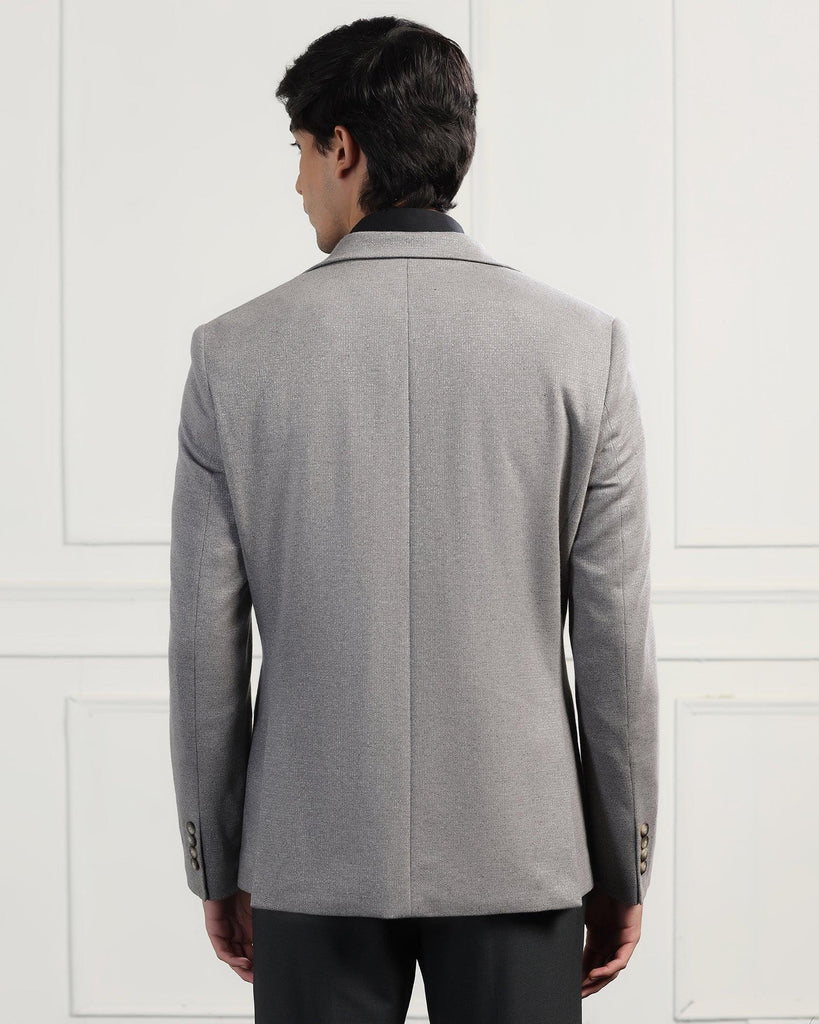 Luxe Formal Grey Textured Blazer - Baleno