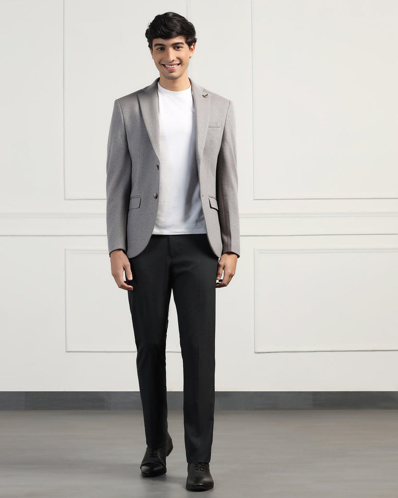 Luxe Formal Grey Textured Blazer - Baleno