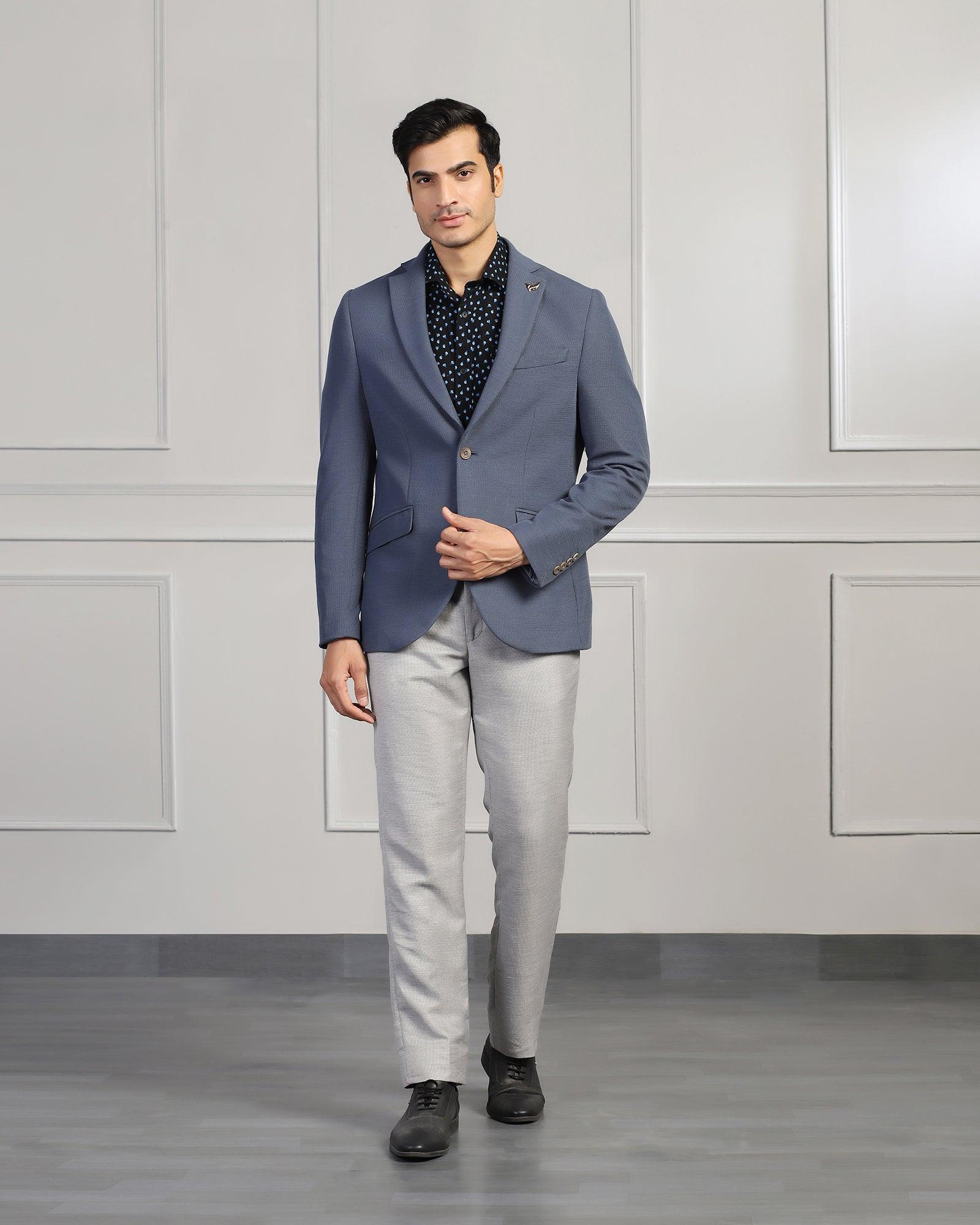 Luxe Formal Grey Textured Blazer - Cannes - Blackberrys