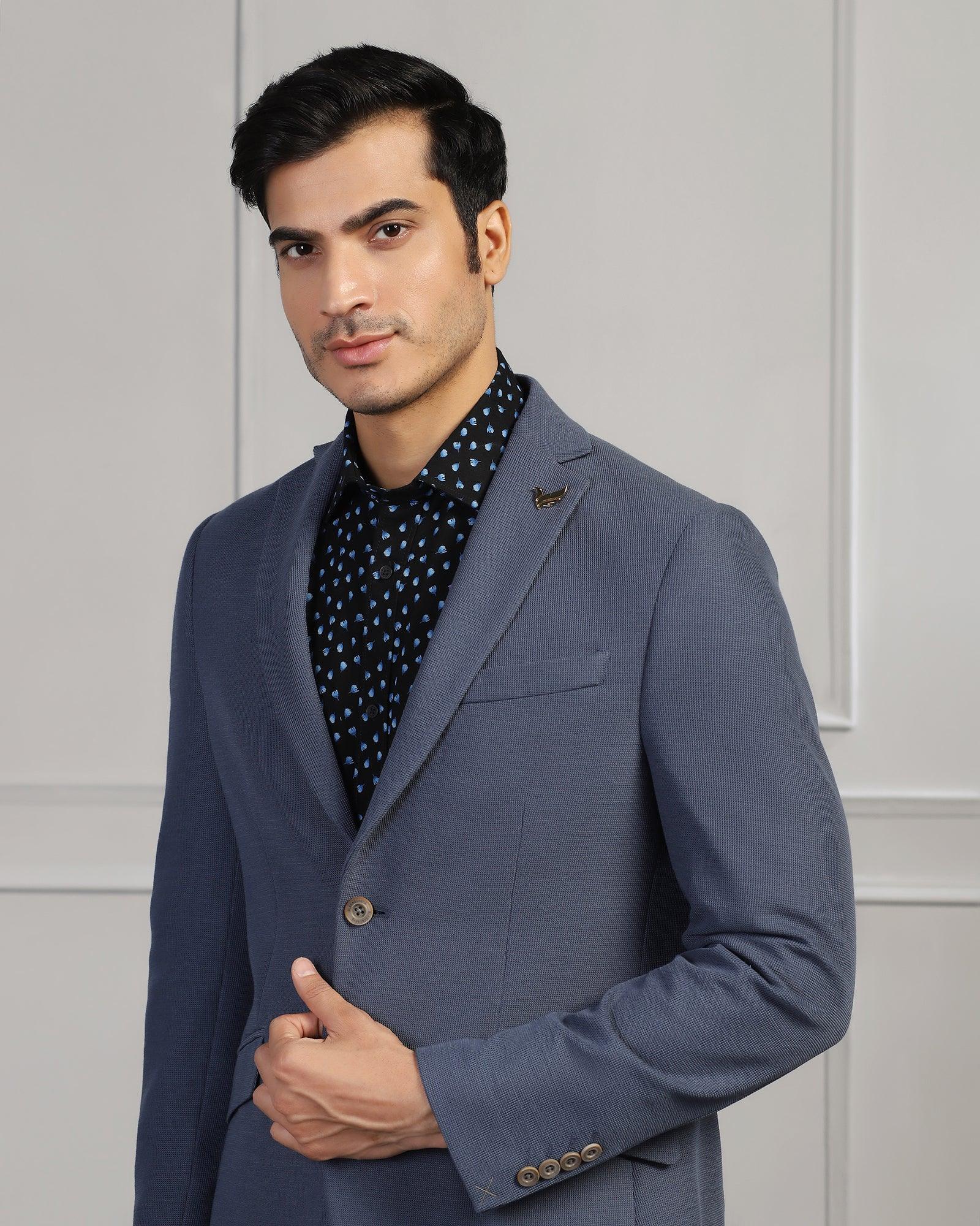 Luxe Formal Grey Textured Blazer - Cannes