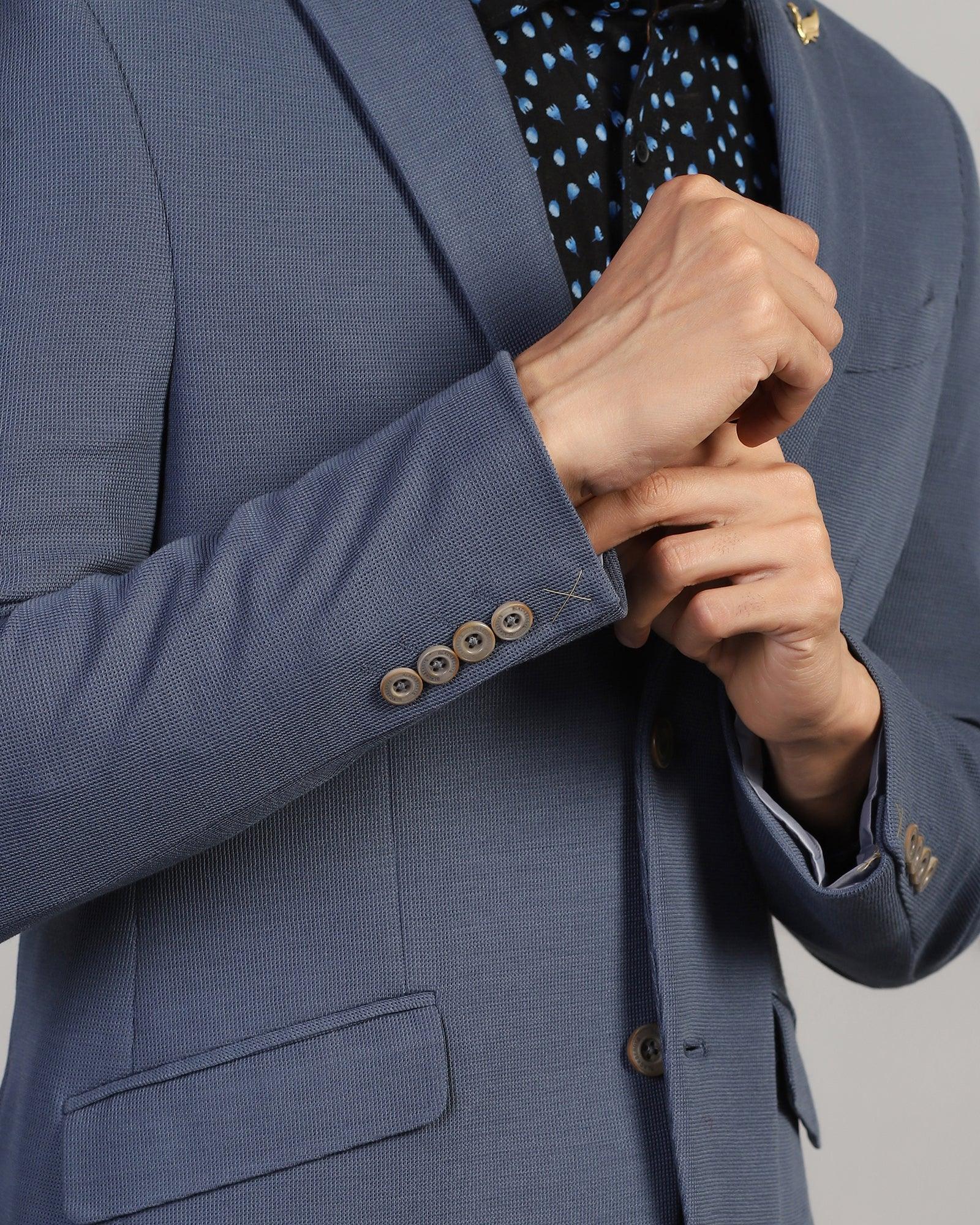 Luxe Formal Grey Textured Blazer - Cannes