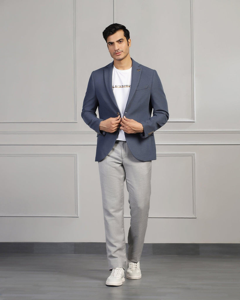 Luxe Formal Grey Textured Blazer - Cannes