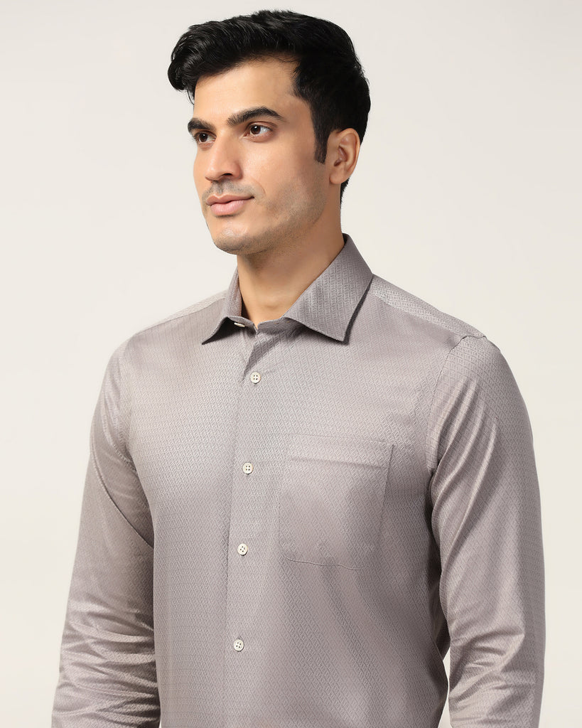 Luxe Formal Grey Textured Shirt - Goal