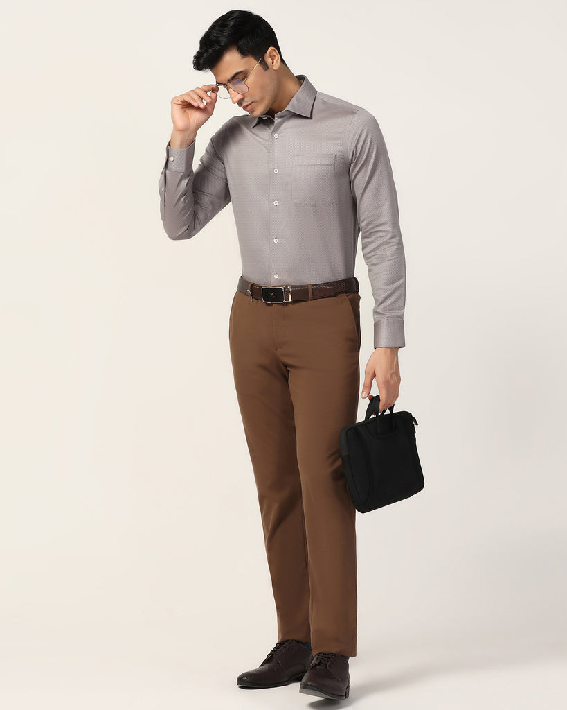 Luxe Formal Grey Textured Shirt - Goal