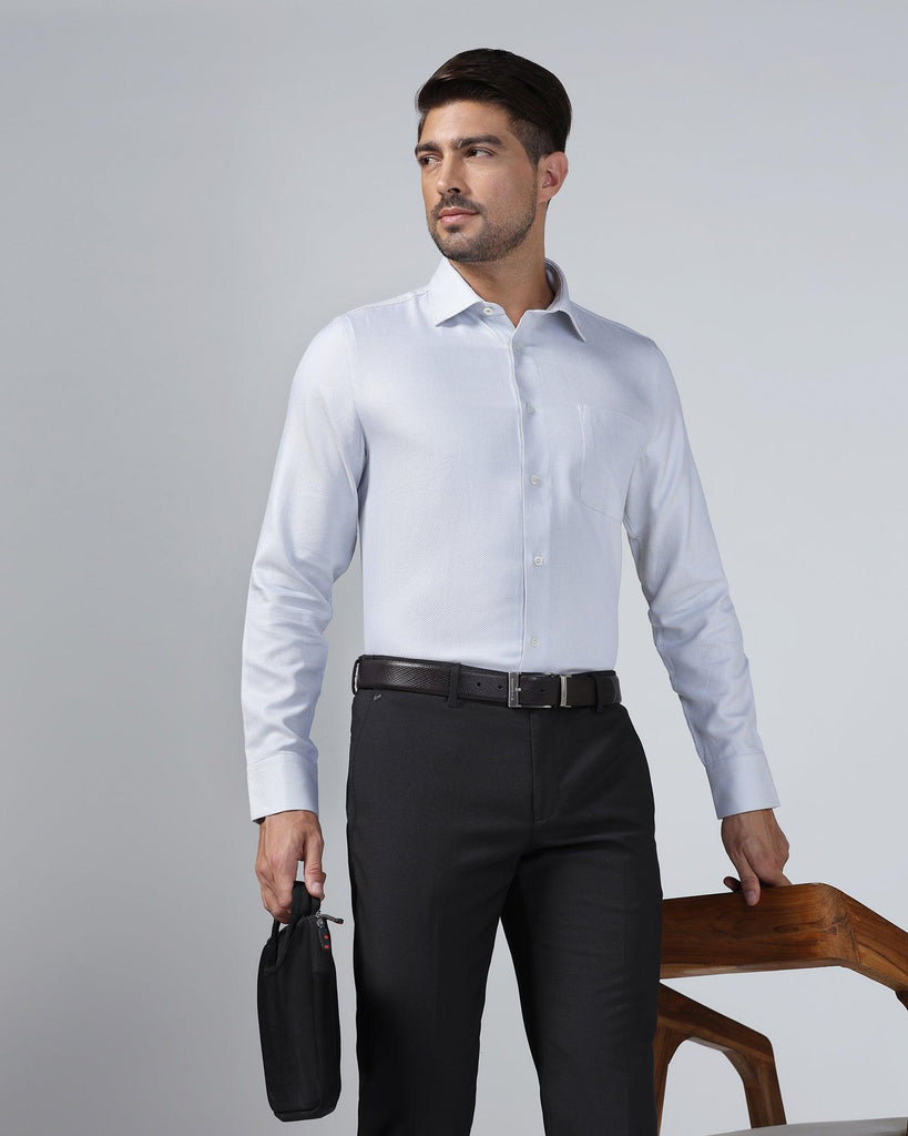 Luxe Formal Grey Textured Shirt - Plan